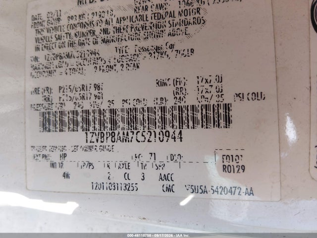 Продажа на аукционе авто 2012 Ford Mustang V6 Premium, vin: 1ZVBP8AM7C5210944, номер лота: 46118758