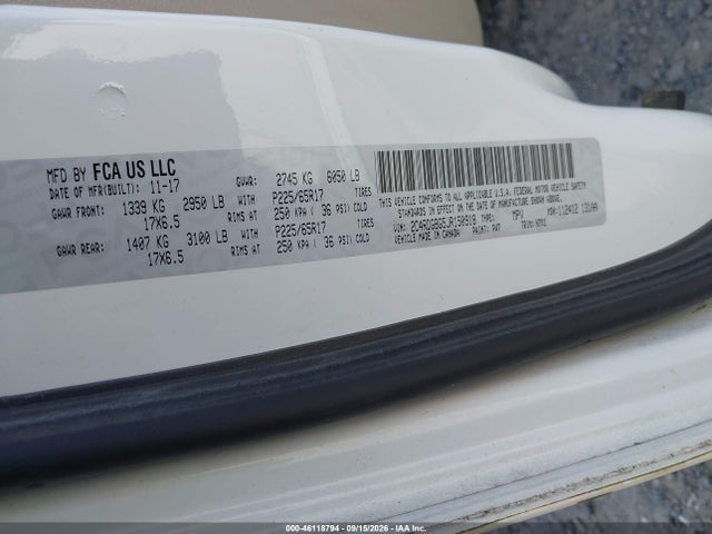 2018 Dodge Grand Caravan Se მანქანა იყიდება აუქციონზე, vin: 2C4RDGBG5JR150918, აუქციონის ნომერი: 46118794