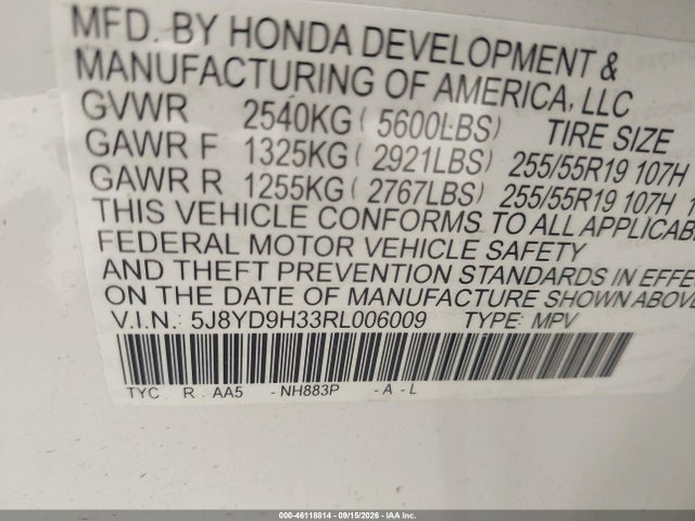 Acura Mdx Standard 2024 5J8YD9H33RL006009 Image 9