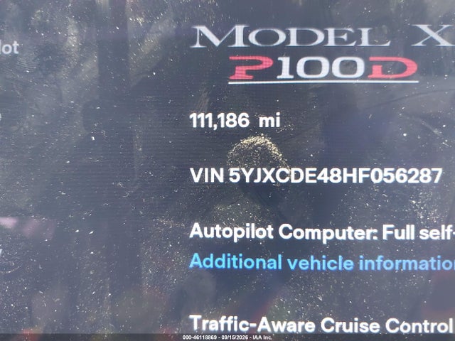 Aukcja sprzedaży 2017 Tesla Model X P100d, vin: 5YJXCDE48HF056287, numer aukcji: 46118869