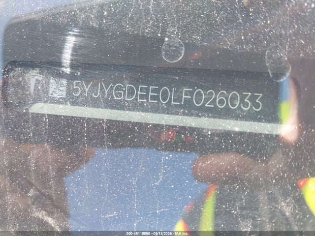 46118880 :رقم المزاد ، 5YJYGDEE0LF026033 vin ، 2020 Tesla Model Y Long Range Dual Motor All-wheel Drive مزاد بيع