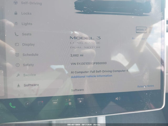 Продажа на аукционе авто 2025 Tesla Model 3 Long Range All-wheel Drive, vin: 5YJ3E1EBXSF950000, номер лота: 46118909