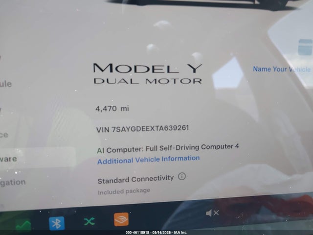 Aukcja sprzedaży 2026 Tesla Model Y All-wheel Drive/long Range Launch Series/premium All-wheel Drive, vin: 7SAYGDEEXTA639261, numer aukcji: 46118918