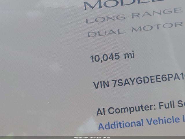 46118926 :رقم المزاد ، 7SAYGDEE6PA163113 vin ، 2023 Tesla Model Y Awd/long Range Dual Motor All-wheel Drive مزاد بيع