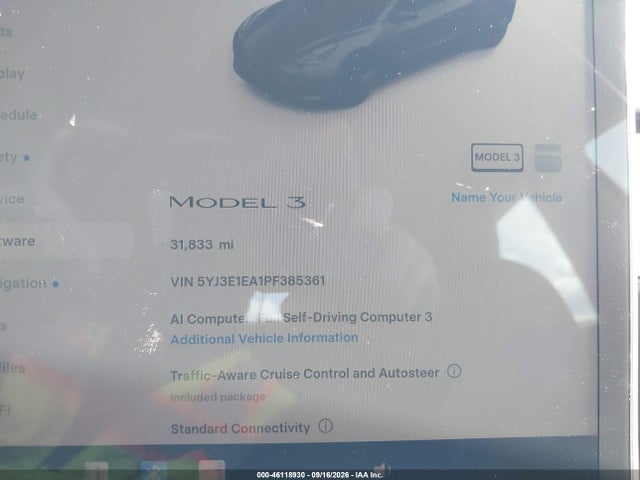 Продажа на аукционе авто 2023 Tesla Model 3 Rear-wheel Drive, vin: 5YJ3E1EA1PF385361, номер лота: 46118930