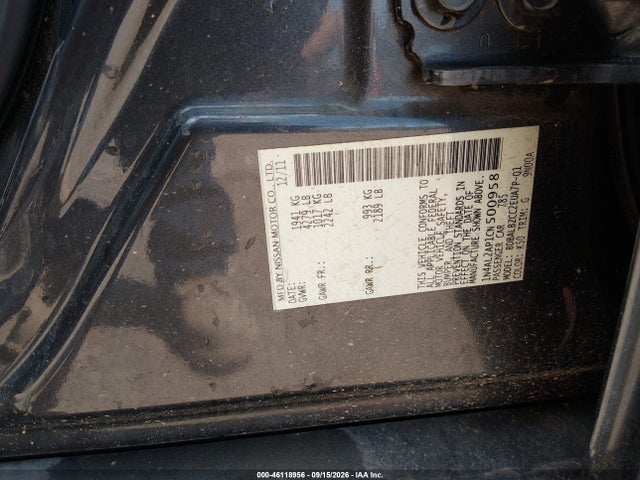 Aukcja sprzedaży 2012 Nissan Altima 2.5 S, vin: 1N4AL2AP1CN500958, numer aukcji: 46118956