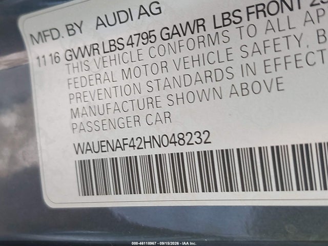 Audi A4 2.0t Premium 2017 WAUENAF42HN048232 Image 9
