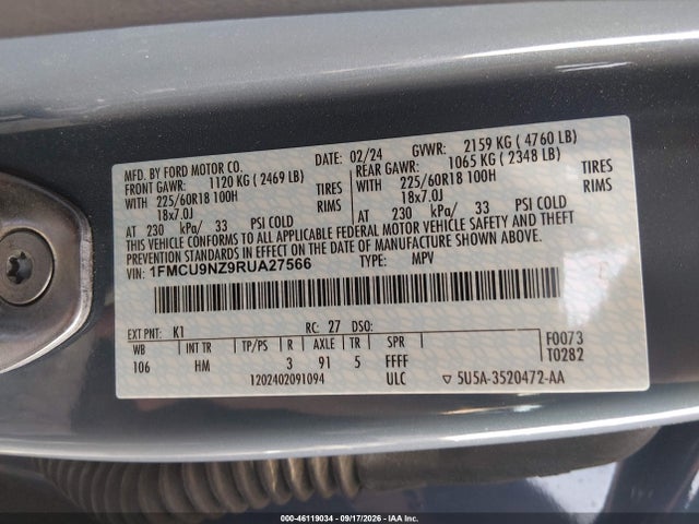 Ford Escape St-line Select 2024 1FMCU9NZ9RUA27566 Image 9