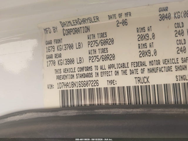 46119039 :رقم المزاد ، 1C6RR7ST8JS348185 vin ، 2018 Ram 1500 Tradesman  4x4 6'4 Box مزاد بيع