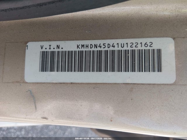 2001 Hyundai Elantra Gls მანქანა იყიდება აუქციონზე, vin: KMHDN45D41U122162, აუქციონის ნომერი: 46119136