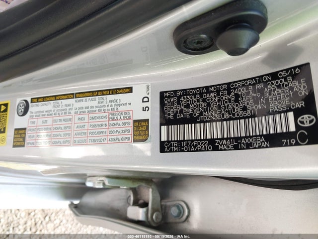 46119193 :رقم المزاد ، JTDZN3EU8HJ055811 vin ، 2017 Toyota Prius V Three مزاد بيع
