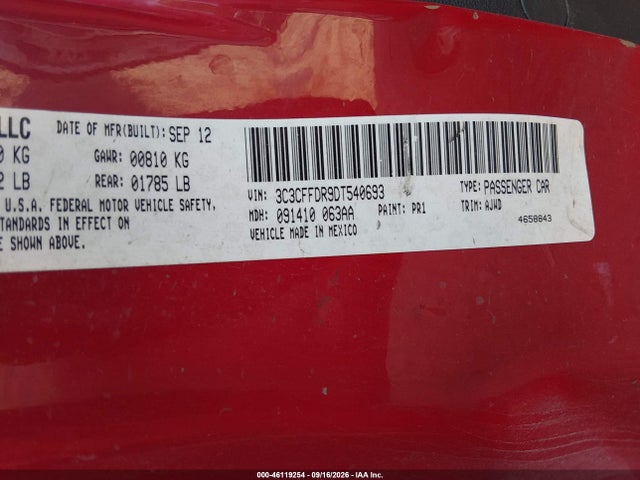 Aukcja sprzedaży 2013 Fiat 500c Pop, vin: 3C3CFFDR9DT540693, numer aukcji: 46119254