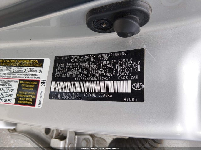 Aukcja sprzedaży 2009 Toyota Camry Xle, vin: 4T1BE46K89U323451, numer aukcji: 46119268