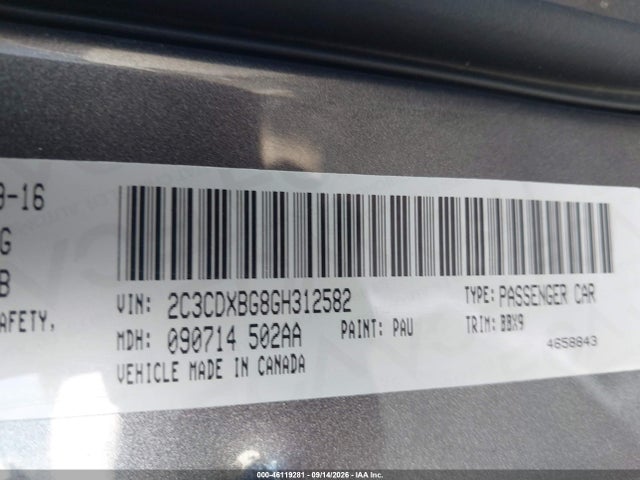 Продажа на аукционе авто 2016 Dodge Charger Se, vin: 2C3CDXBG8GH312582, номер лота: 46119281