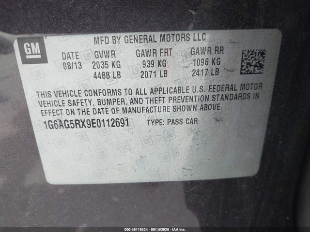 Продажа на аукционе авто 2014 Cadillac Ats Standard, vin: 1G6AG5RX9E0112691, номер лота: 46119424