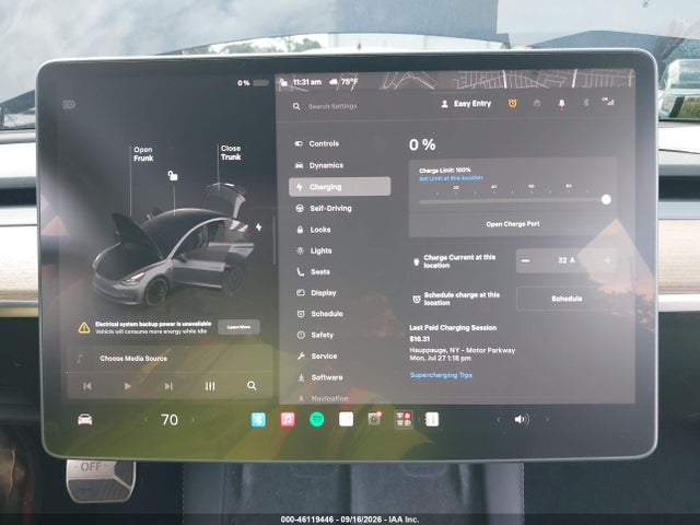 46119446 :رقم المزاد ، 5YJ3E1EA2PF403558 vin ، 2023 Tesla Model 3 Rear-wheel Drive مزاد بيع