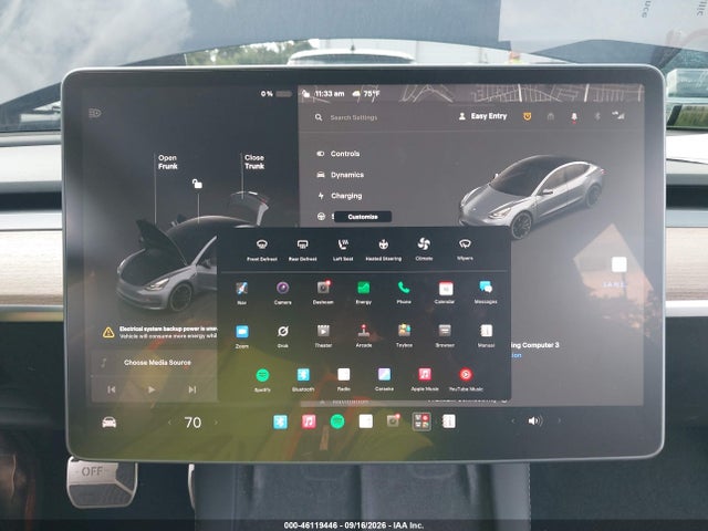 46119446 :رقم المزاد ، 5YJ3E1EA2PF403558 vin ، 2023 Tesla Model 3 Rear-wheel Drive مزاد بيع