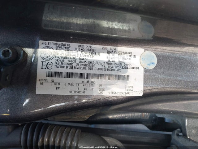 Продажа на аукционе авто 2013 Ford Focus Se, vin: 1FADP3F22DL328098, номер лота: 46119699