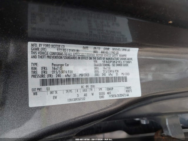 Aukcja sprzedaży 2014 Ford Focus Se, vin: 1FADP3K21EL173891, numer aukcji: 46119790