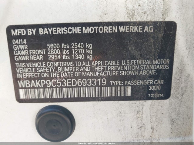 Продаж на аукціоні авто 2014 Bmw 550i Xdrive, vin: WBAKP9C53ED693319, номер лоту: 46119853