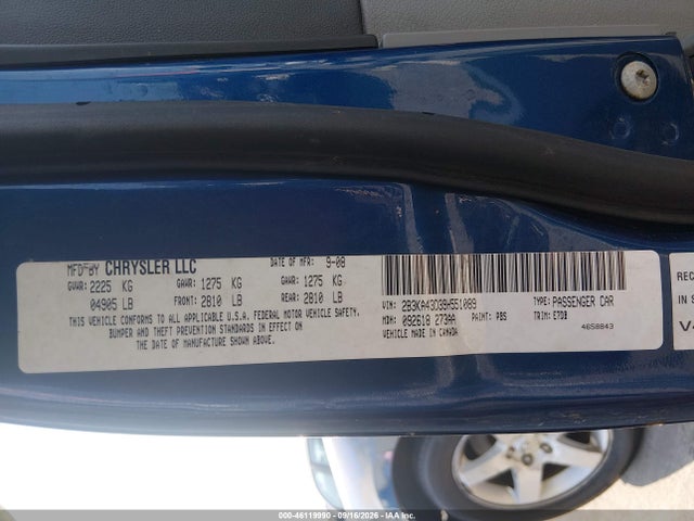 46119990 :رقم المزاد ، 2B3KA43D39H551089 vin ، 2009 Dodge Charger Se مزاد بيع