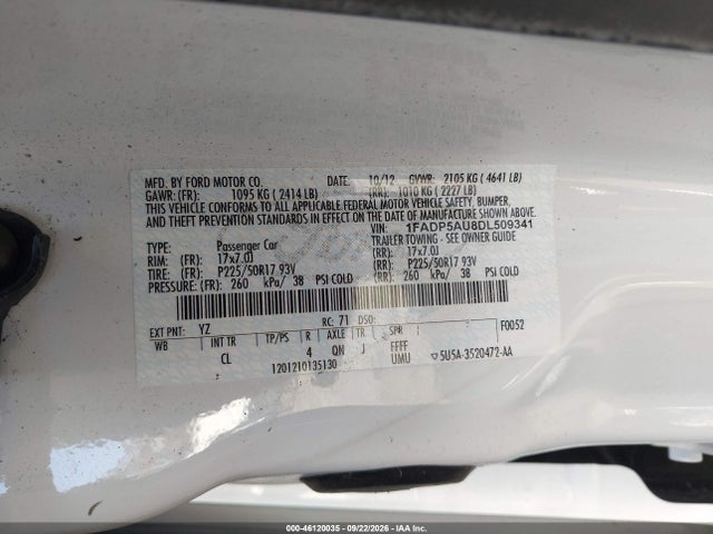 Продажа на аукционе авто 2013 Ford C-max Hybrid Se, vin: 1FADP5AU8DL509341, номер лота: 46120035