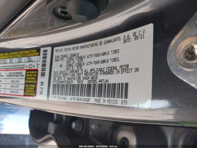Продаж на аукціоні авто 2021 Toyota Tacoma Limited, vin: 3TYGZ5AN4MT038639, номер лоту: 46120043