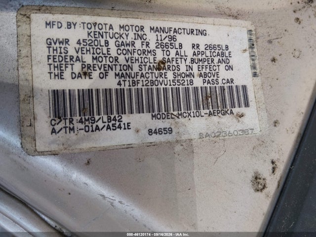1997 Toyota Avalon Xls მანქანა იყიდება აუქციონზე, vin: 4T1BF12B0VU155218, აუქციონის ნომერი: 46120174