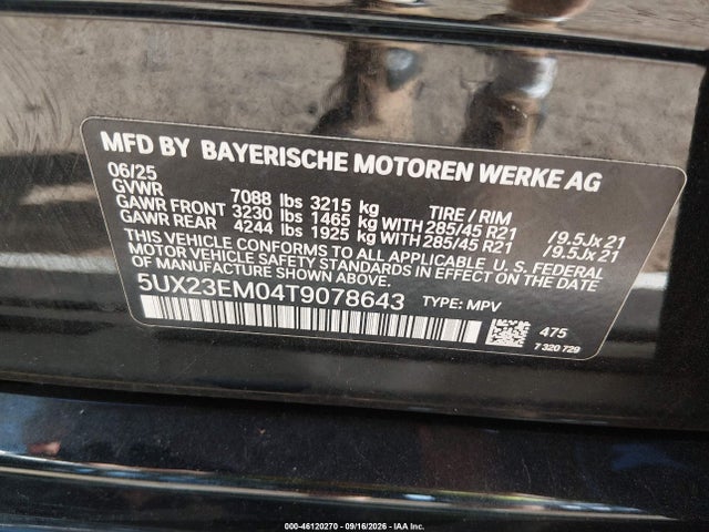 Продажа на аукционе авто 2026 Bmw X7 Xdrive40i, vin: 5UX23EM04T9078643, номер лота: 46120270