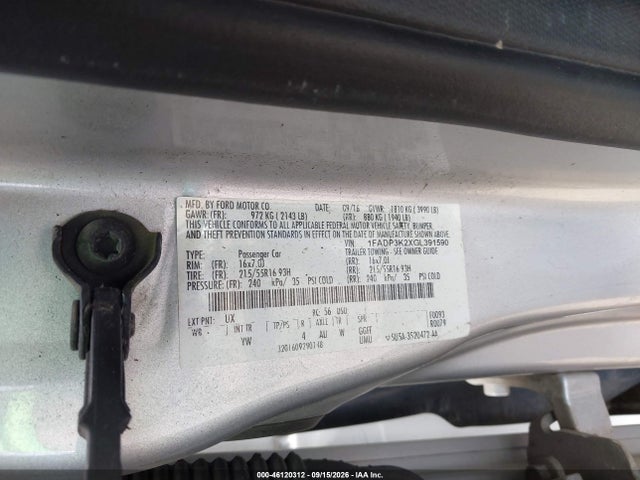 Продажа на аукционе авто 2016 Ford Focus Se, vin: 1FADP3K2XGL391590, номер лота: 46120312