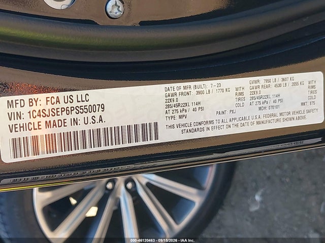Продаж на аукціоні авто 2023 Jeep Grand Wagoneer L 4x4, vin: 1C4SJSEP6PS550079, номер лоту: 46120463