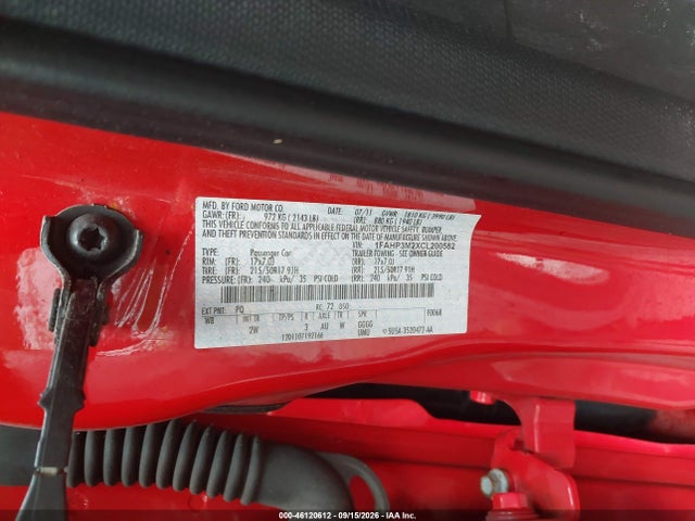 2012 Ford Focus Sel მანქანა იყიდება აუქციონზე, vin: 1FAHP3M2XCL200582, აუქციონის ნომერი: 46120612