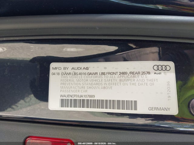 Продажа на аукционе авто 2018 Audi A5 Sportback Premium Plus, vin: WAUENCF59JA107889, номер лота: 46120699