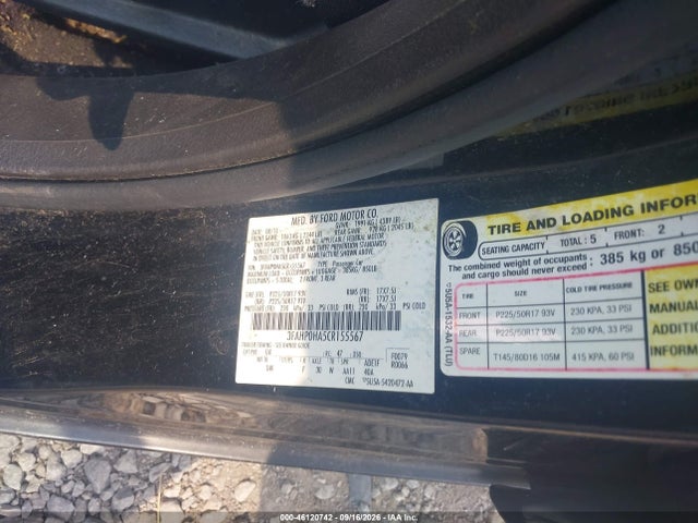 Продаж на аукціоні авто 2012 Ford Fusion Se, vin: 3FAHP0HA5CR155567, номер лоту: 46120742