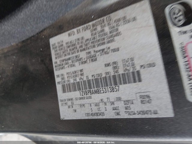 46120766 :رقم المزاد ، 1ZVBP8AM8E5313857 vin ، 2014 Ford Mustang V6 مزاد بيع