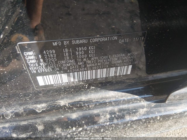 46120987 :رقم المزاد ، 4S3GKAB61L3603719 vin ، 2020 Subaru Impreza Sedan مزاد بيع