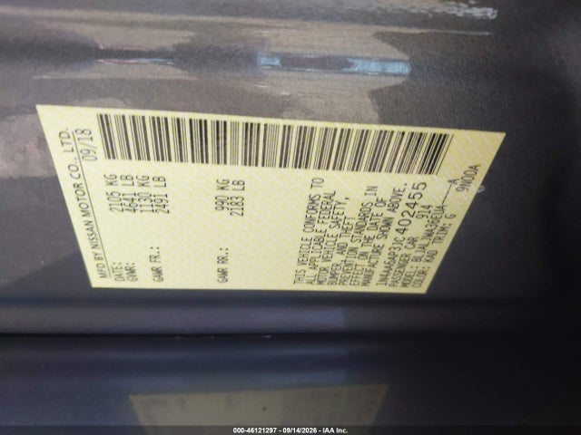 Nissan Maxima 3.5 Sv 2018 1N4AA6AP3JC402455 Image 9