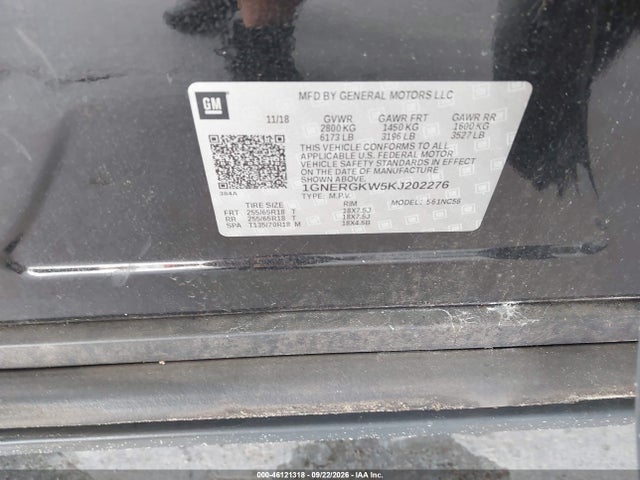 Aukcja sprzedaży 2019 Chevrolet Traverse Lt, vin: 1GNERGKW5KJ202276, numer aukcji: 46121318