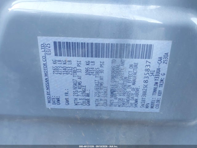 Aukcja sprzedaży 2025 Nissan Rogue Sv/rock Creek, vin: 5N1BT3BB2SC835837, numer aukcji: 46121326