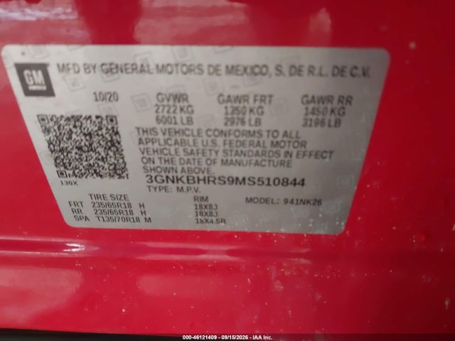 Aukcja sprzedaży 2021 Chevrolet Blazer Awd 2lt, vin: 3GNKBHRS9MS510844, numer aukcji: 46121409