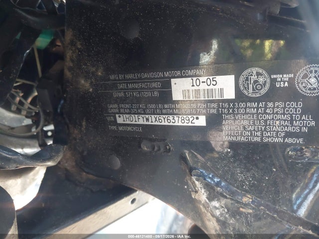 Aukcja sprzedaży 2006 Harley-davidson Flhrsi, vin: 1HD1FYW1X6Y637892, numer aukcji: 46121480