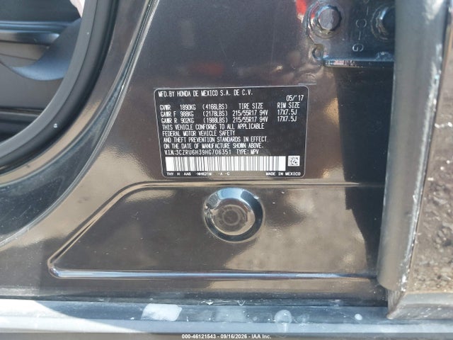Aukcja sprzedaży 2017 Honda Hr-v Lx, vin: 3CZRU6H39HG706351, numer aukcji: 46121543