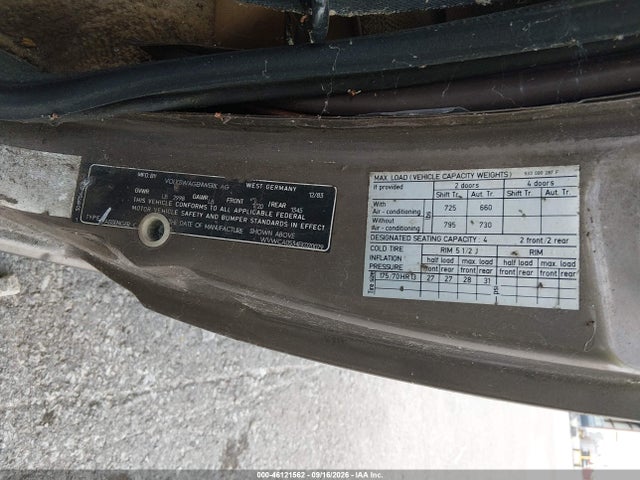 Продаж на аукціоні авто 1984 Volkswagen Scirocco Deluxe, vin: WVWCA0534EK020079, номер лоту: 46121562