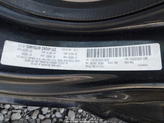 Продаж на аукціоні авто 2012 Chrysler 200 Touring, vin: 1C3BCBEB3CN116231, номер лоту: 46121802