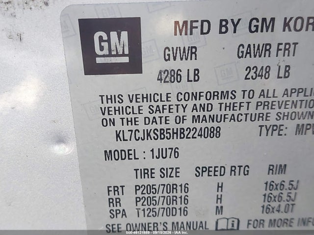 Продажа на аукционе авто 2017 Chevrolet Trax Ls, vin: KL7CJKSB5HB224088, номер лота: 46121889
