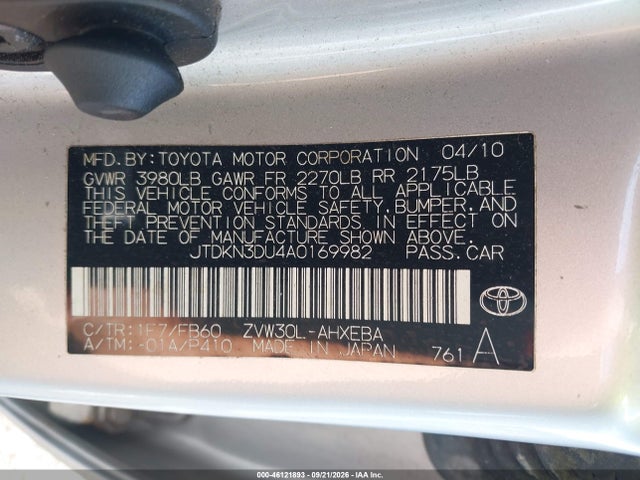 Продаж на аукціоні авто 2010 Toyota Prius Iii, vin: JTDKN3DU4A0169982, номер лоту: 46121893