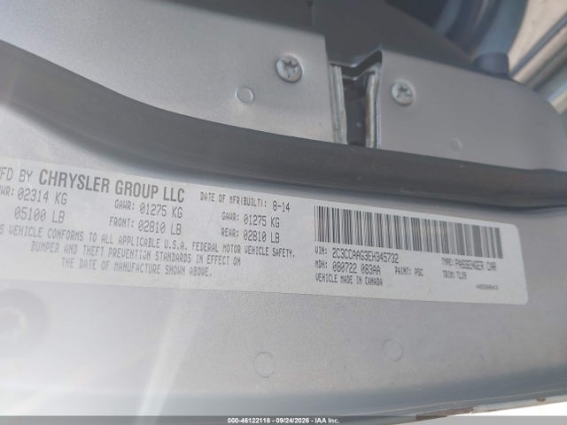 2014 Chrysler 300 მანქანა იყიდება აუქციონზე, vin: 2C3CCAAG3EH345732, აუქციონის ნომერი: 46122118