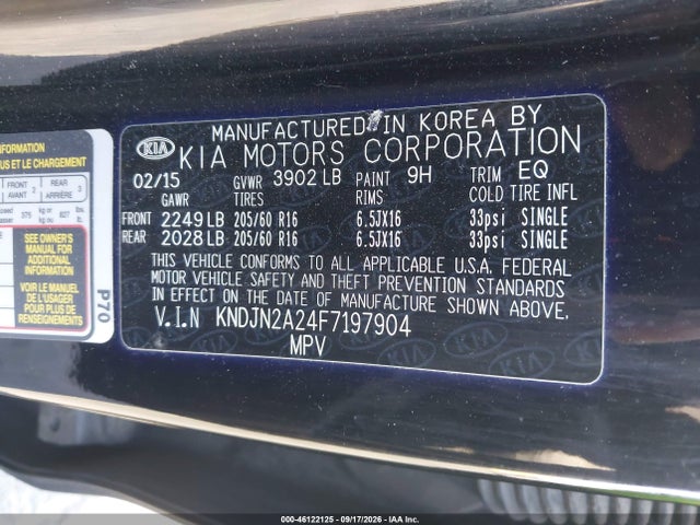 KIA Soul 2015 KNDJN2A24F7197904 Image 9