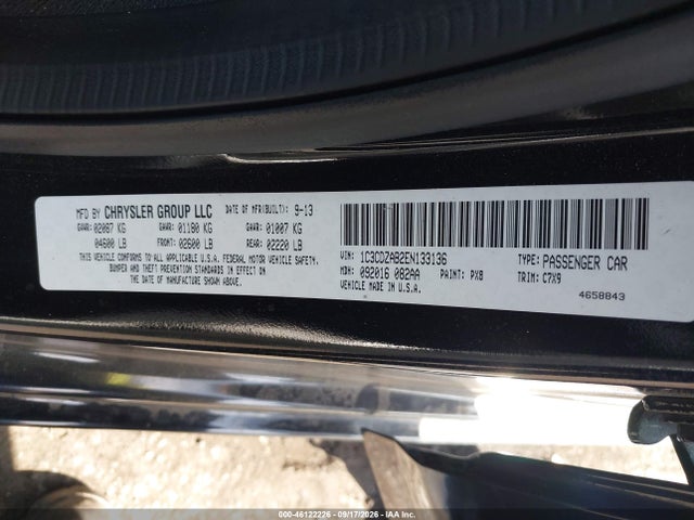 Aukcja sprzedaży 2014 Dodge Avenger Se, vin: 1C3CDZAB2EN133136, numer aukcji: 46122226