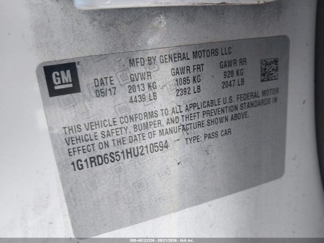 Chevrolet Volt Premier 2017 1G1RD6S51HU210594 Image 9
